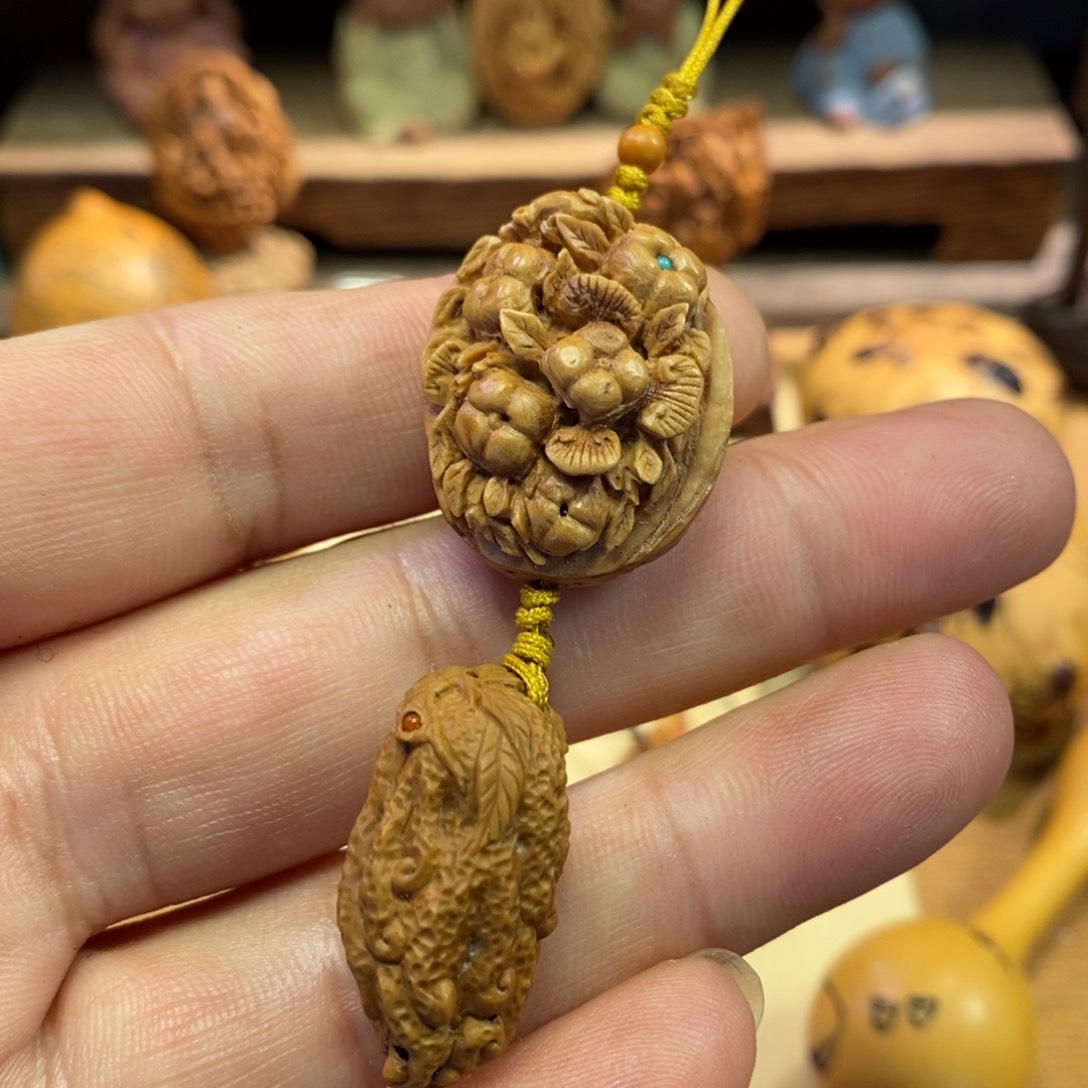 潍坊核雕桃核雕刻如意祥瑞