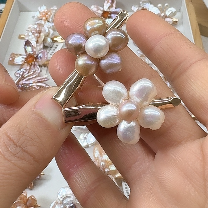 淡水珍珠发饰银S925镶嵌