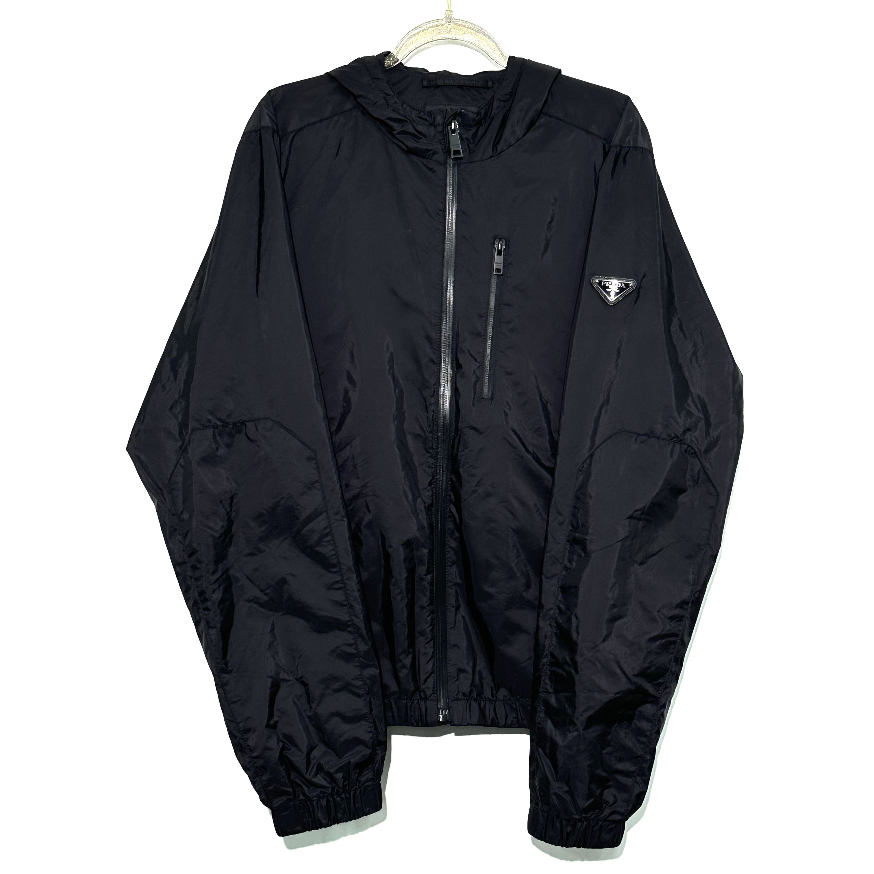 99新 Prada/普拉达 S码 三角标黑色拉链外套 0592