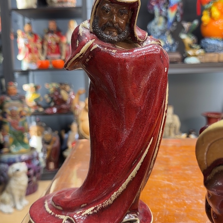 泥塑达摩石湾陶艺摆件