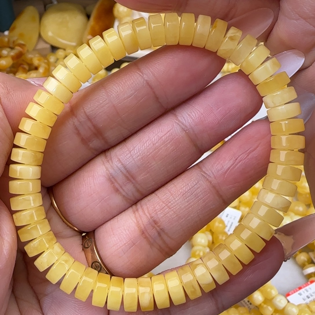 蜜蜡未镶嵌手链药片手串