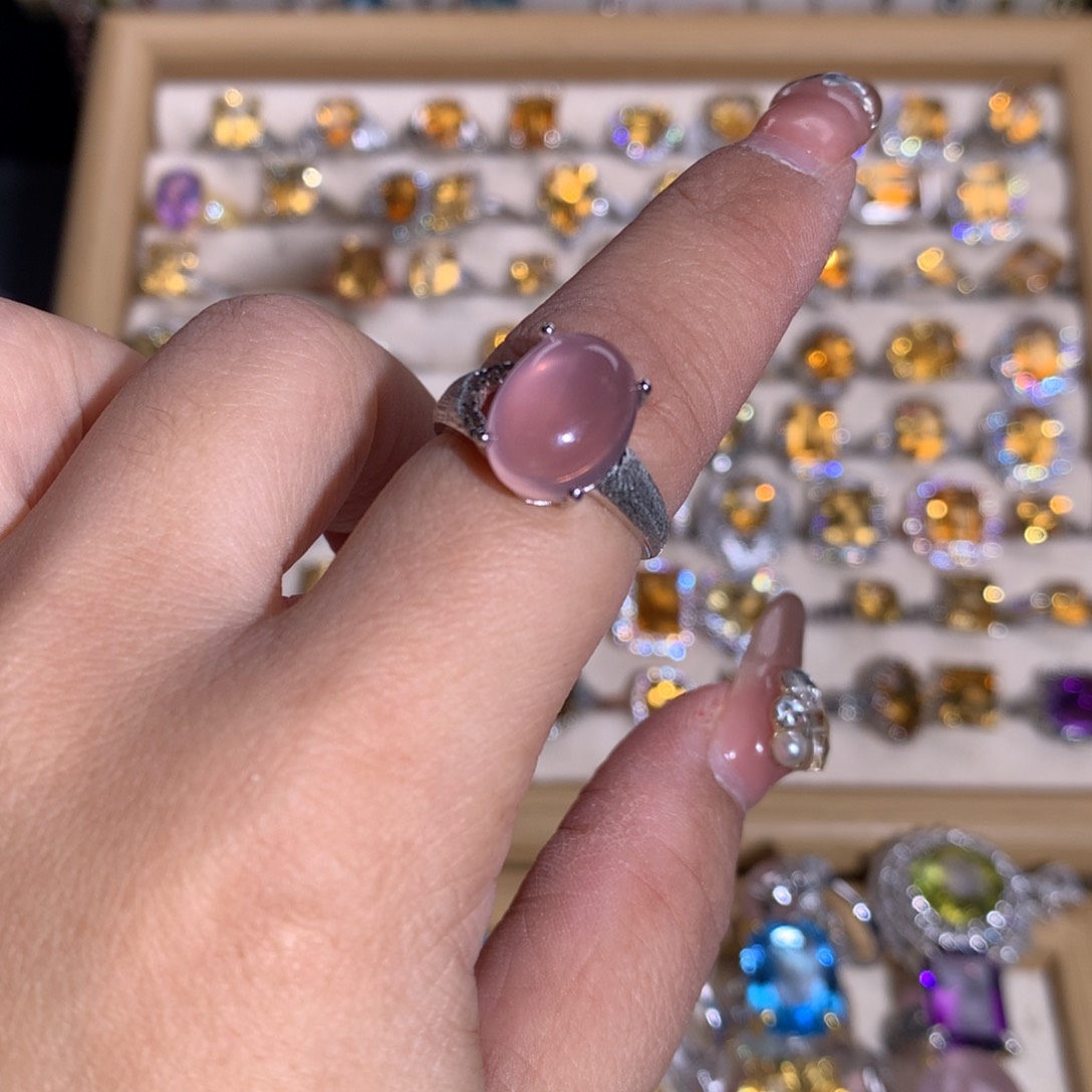 【闪购商品】水晶戒指银S925镶嵌m*戒指