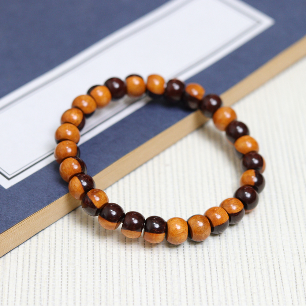 印度小叶紫檀手串·7*9mm阴阳珠·多样性发一·MZT2009