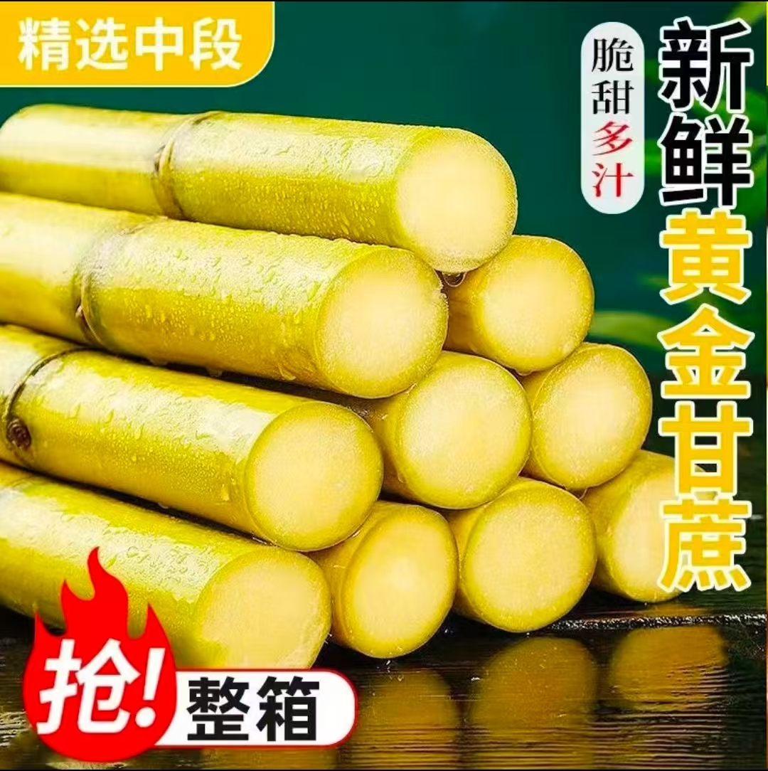 黄金甘蔗现砍现发清甜多汁新鲜应季水果