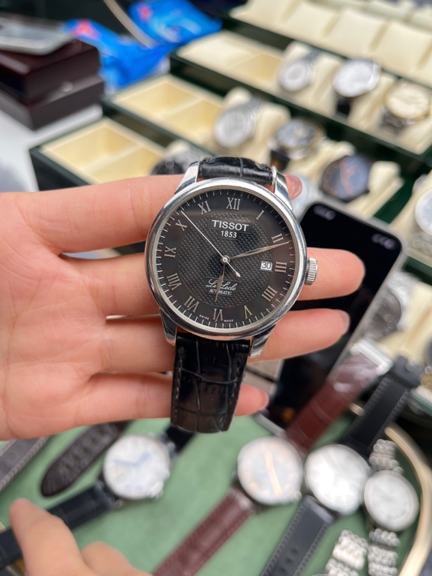 99新 Tissot/天梭 力洛克男士机械腕表黑色表盘39.3mm表径