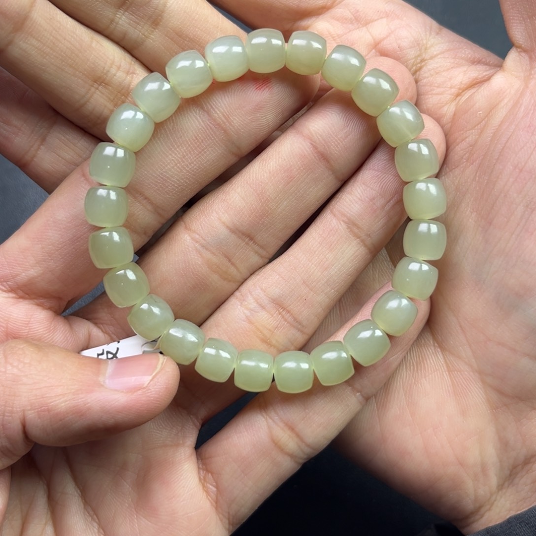 和田玉颈饰未镶嵌多样性钢板料晴水卡8直切珠