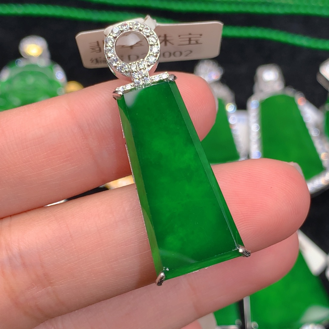 翡翠吊坠(不含链)银S925镶嵌