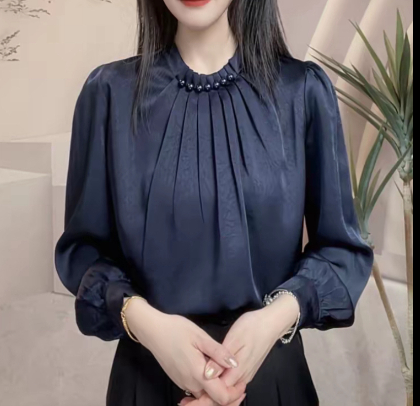 2025新款气质小衫质感洋气减龄显瘦百搭长袖设计感上衣时尚衬衣