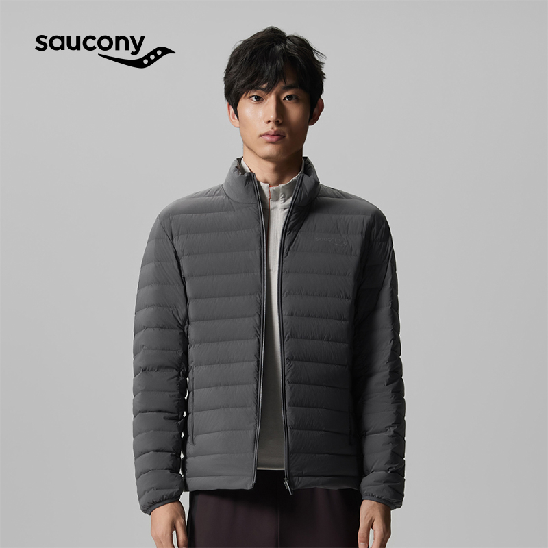 Saucony索康尼官方运动户外轻薄保暖休闲百搭鹅绒短款羽绒服