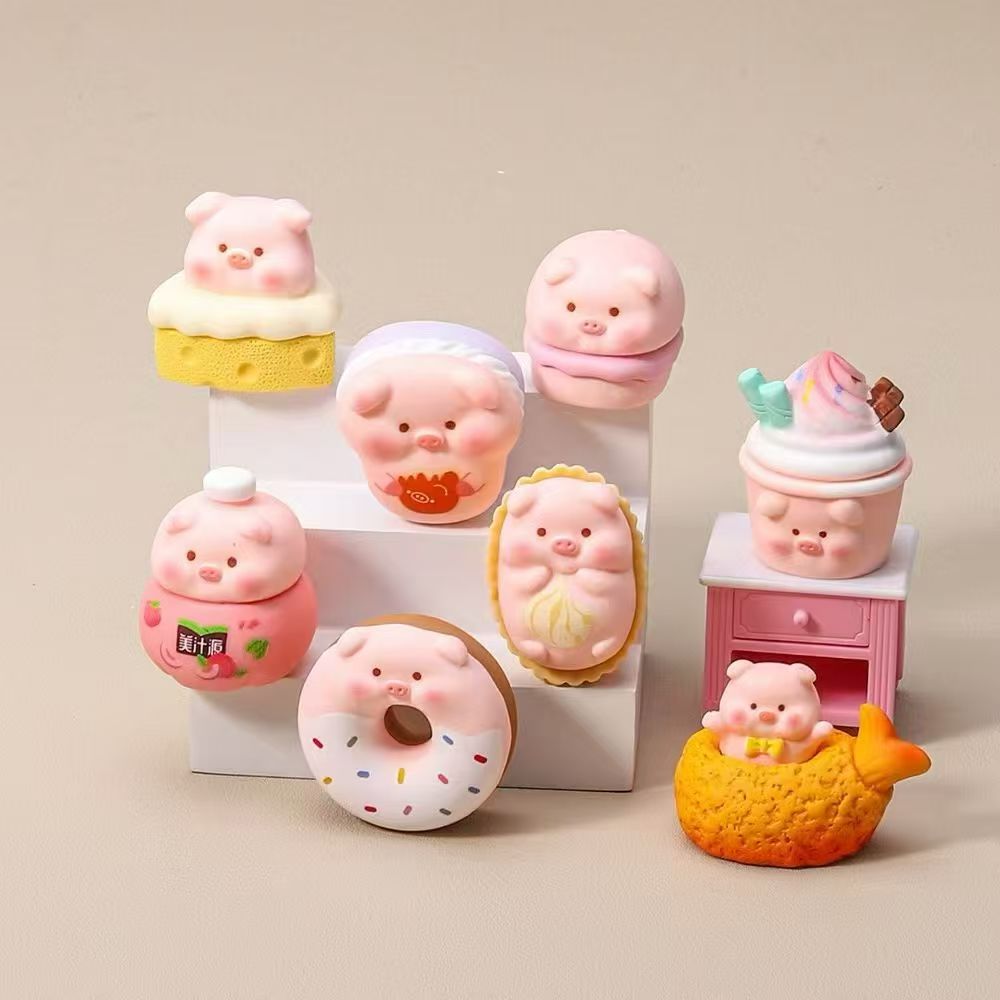 【直播拆】手感漆食玩小猪2.0 超可爱创意树脂diy网红摆件