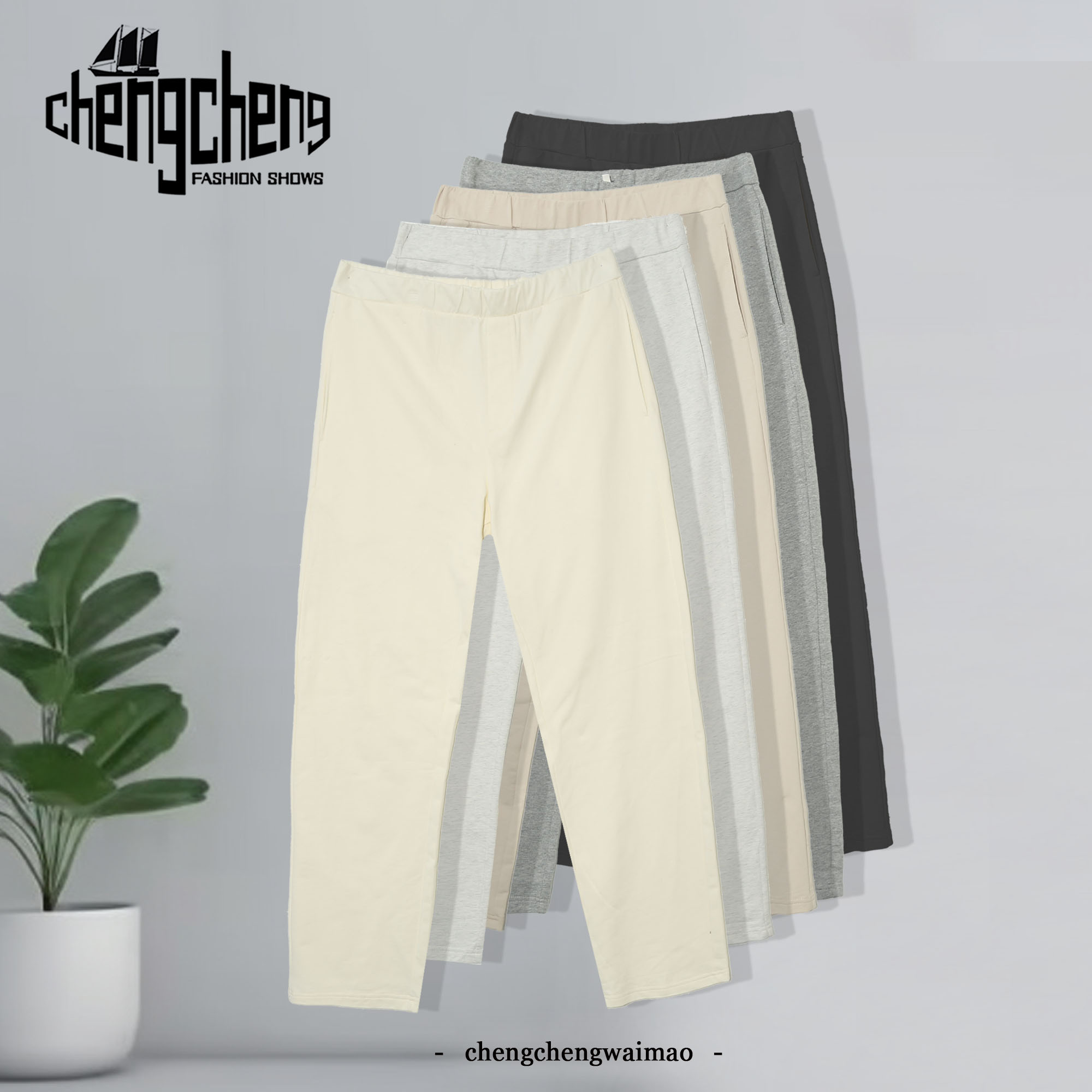 休闲运动潮流百搭小直筒春秋简约透气男女同款长裤休闲裤PA-N477