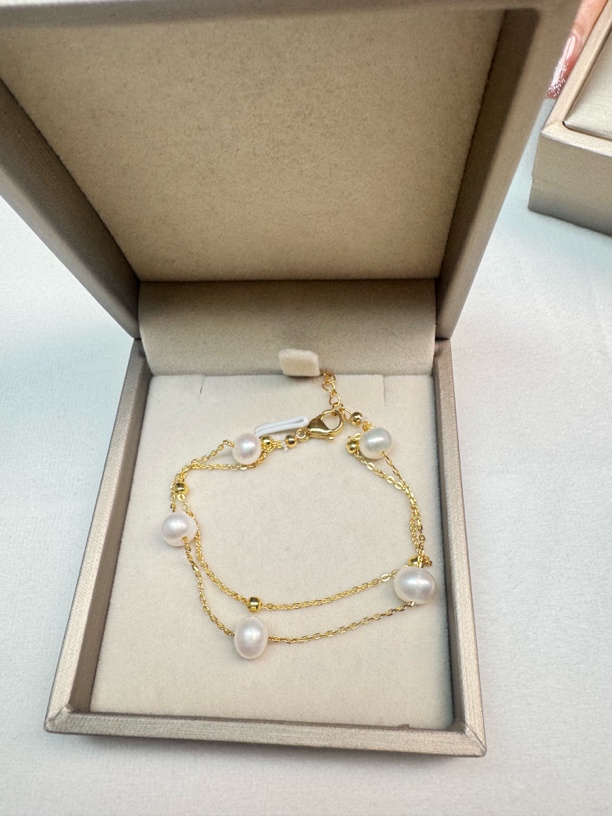 铜合金手链 时尚潮流珍珠手链