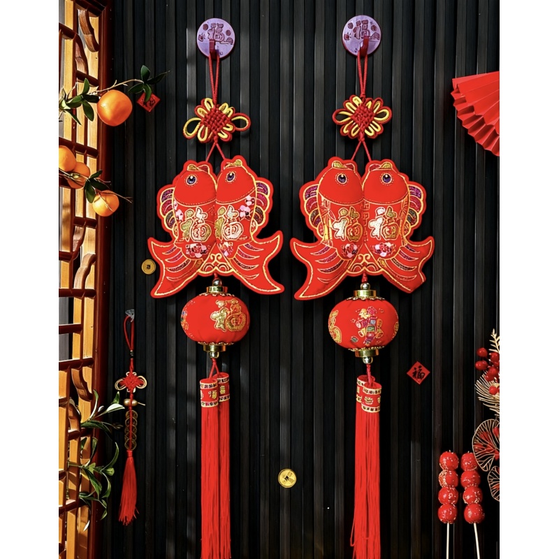 对鱼挂灯笼春节喜庆挂件
