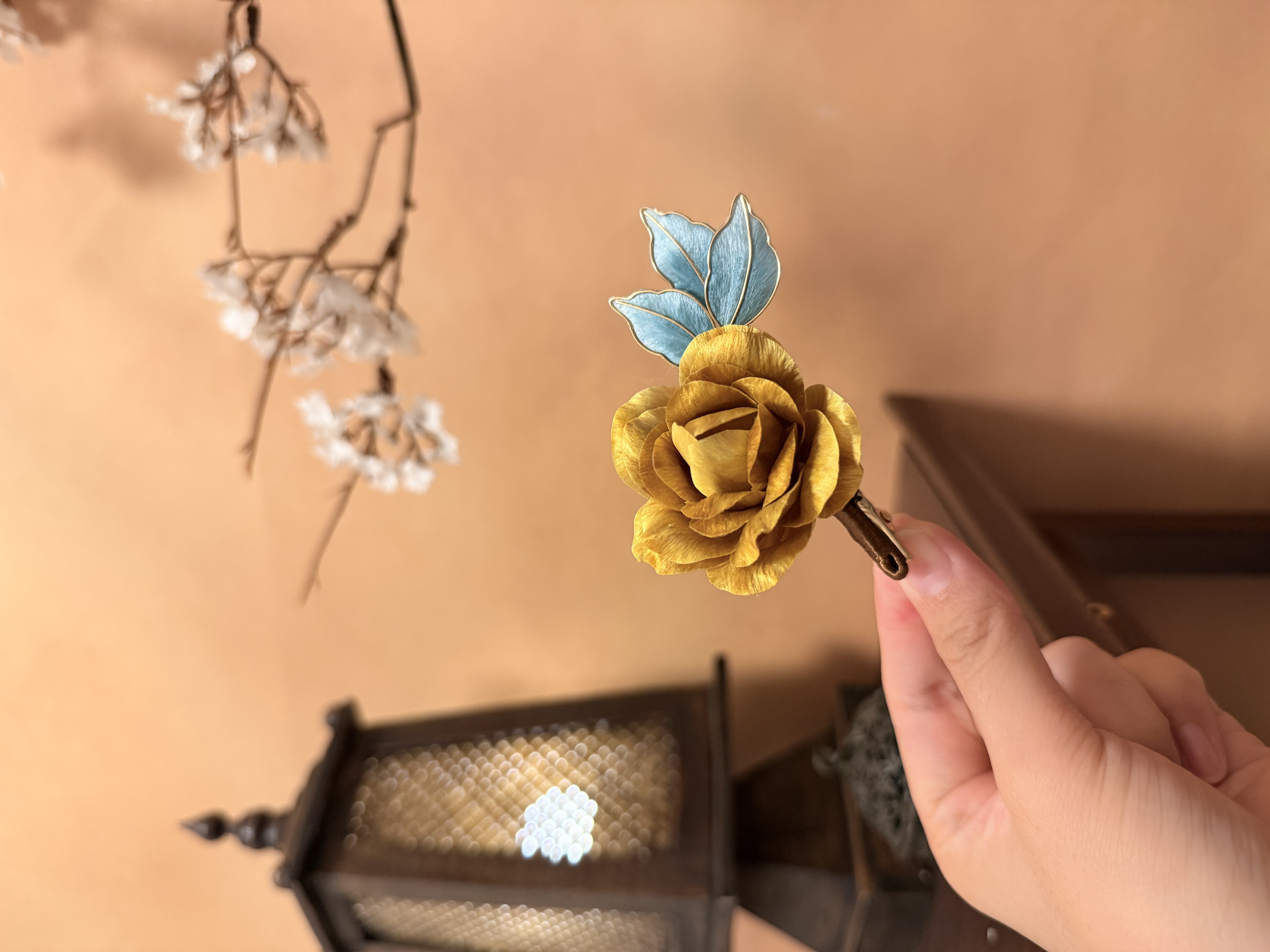 【金珠】绒花小发夹