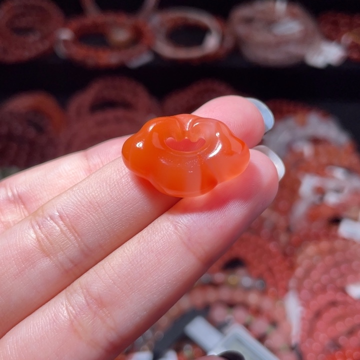 南红玛瑙未镶嵌如意锁1527