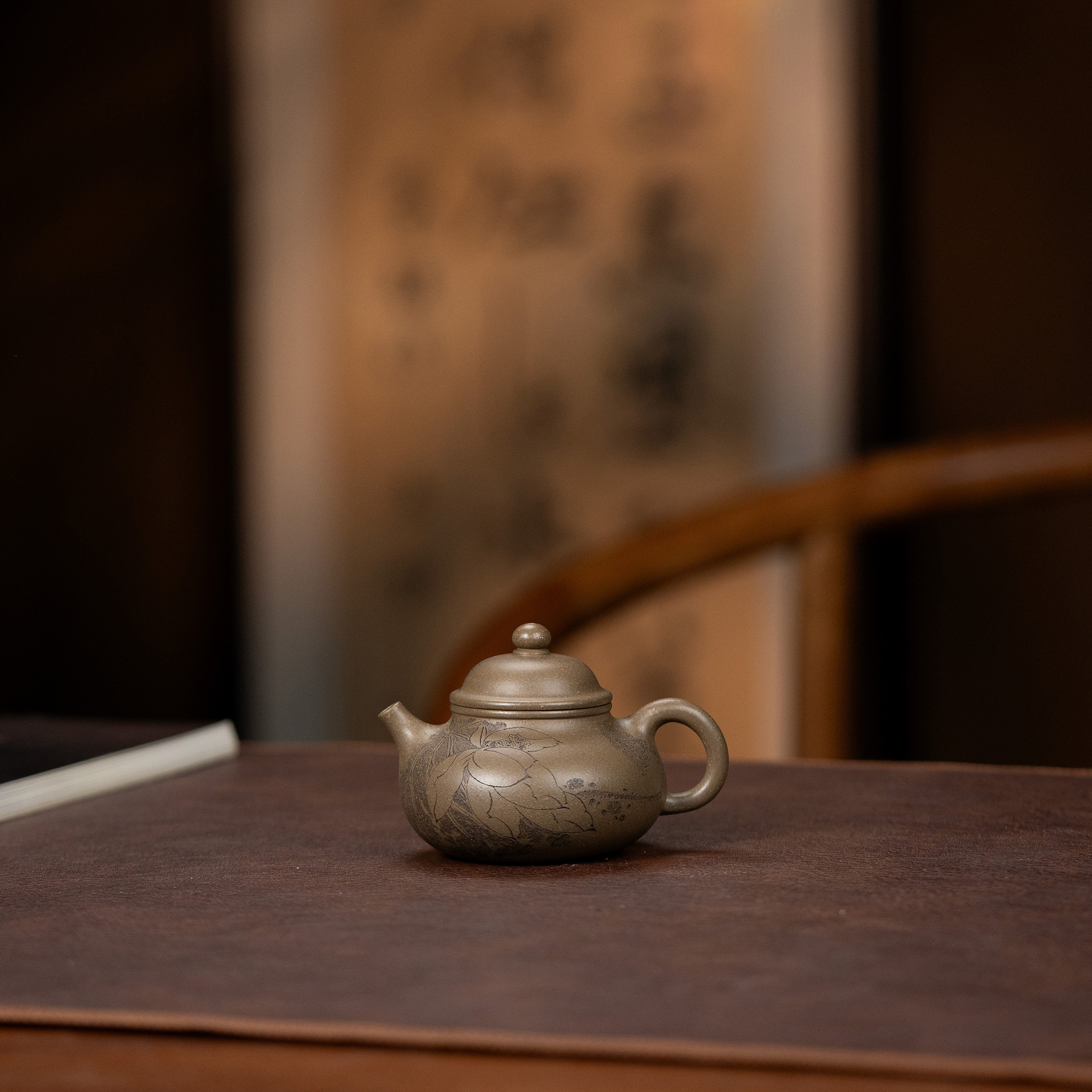 【利贞l荷韵小容天】李建军制 原矿青段泥 约120cc 紫砂壶LJJ