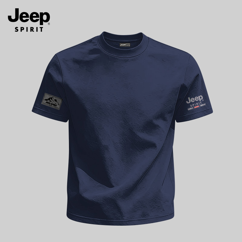 JEEPSPIRIT纯棉舒适短袖t恤男2026夏季新款运动休闲通勤百搭上衣Z
