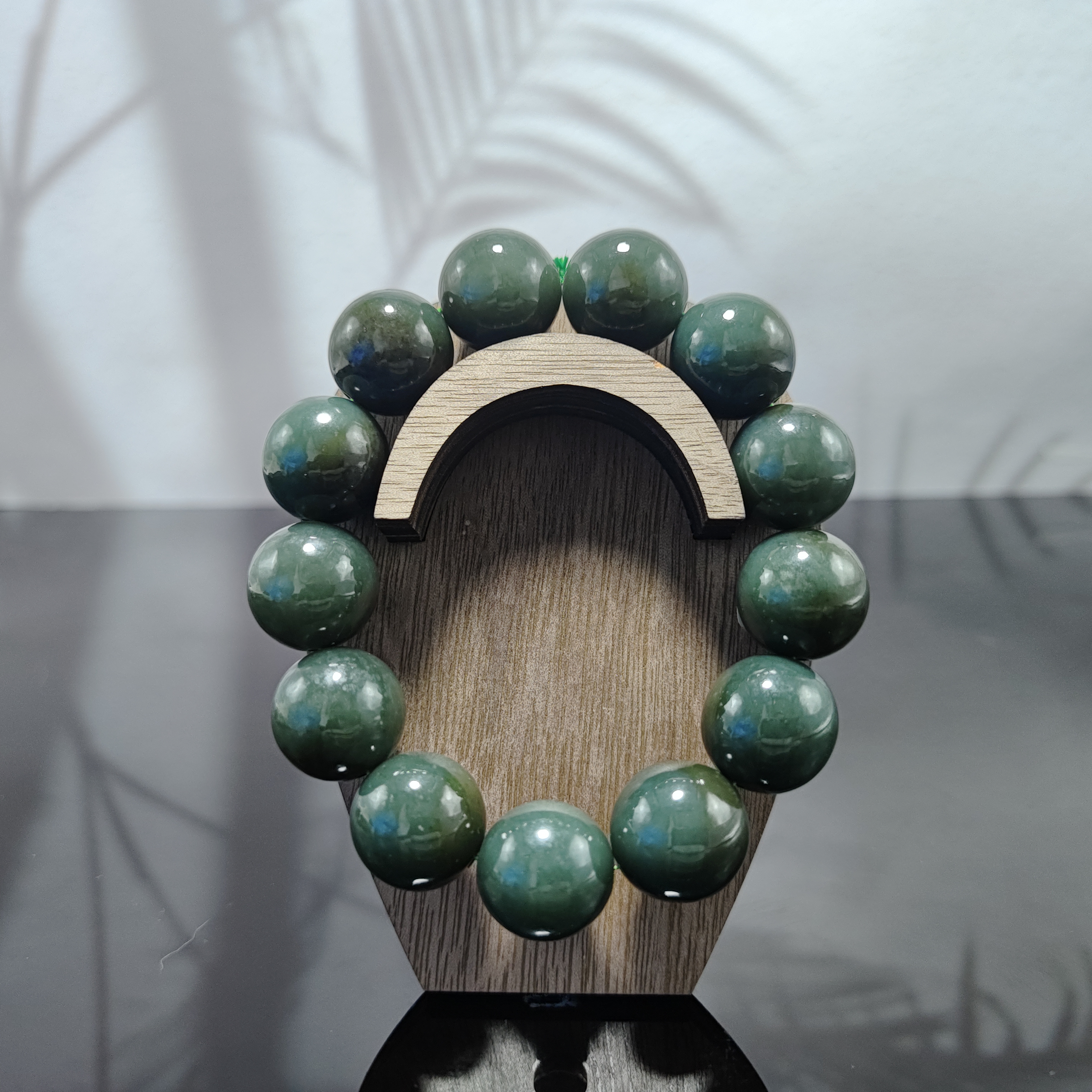 N和田玉圆珠手串（卡18）3358