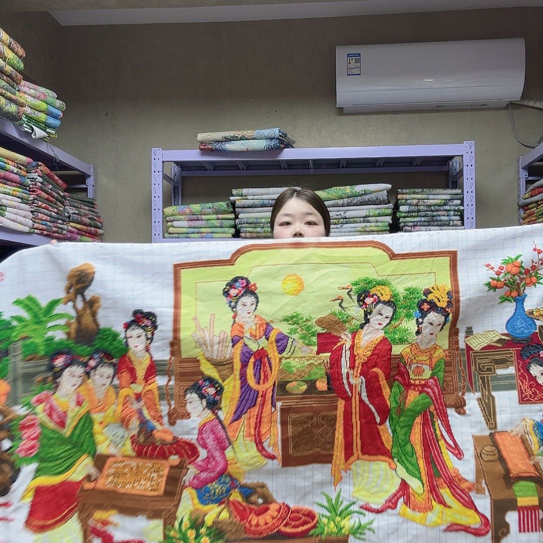 棉十字绣十二金钗美女