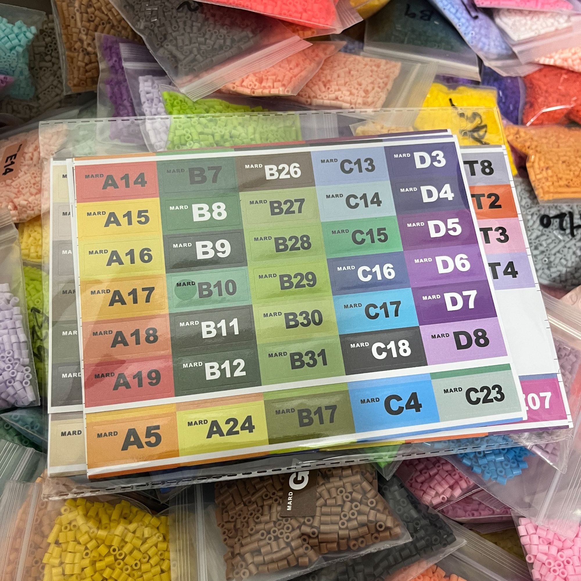 Pixel Bean拼豆 MARD全色号通用拼豆贴纸适配色卡纸拼豆专用标签