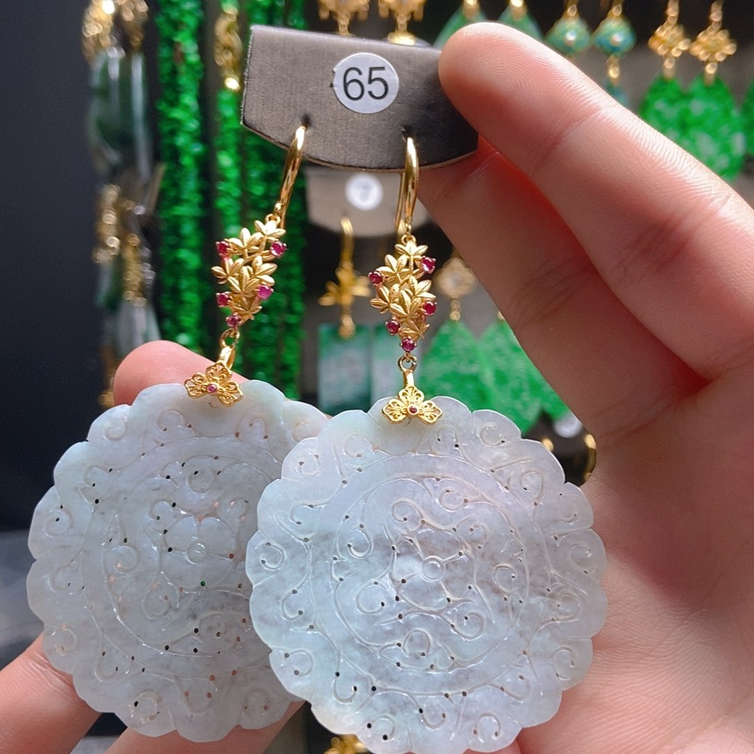 翡翠未镶嵌耳饰翡翠