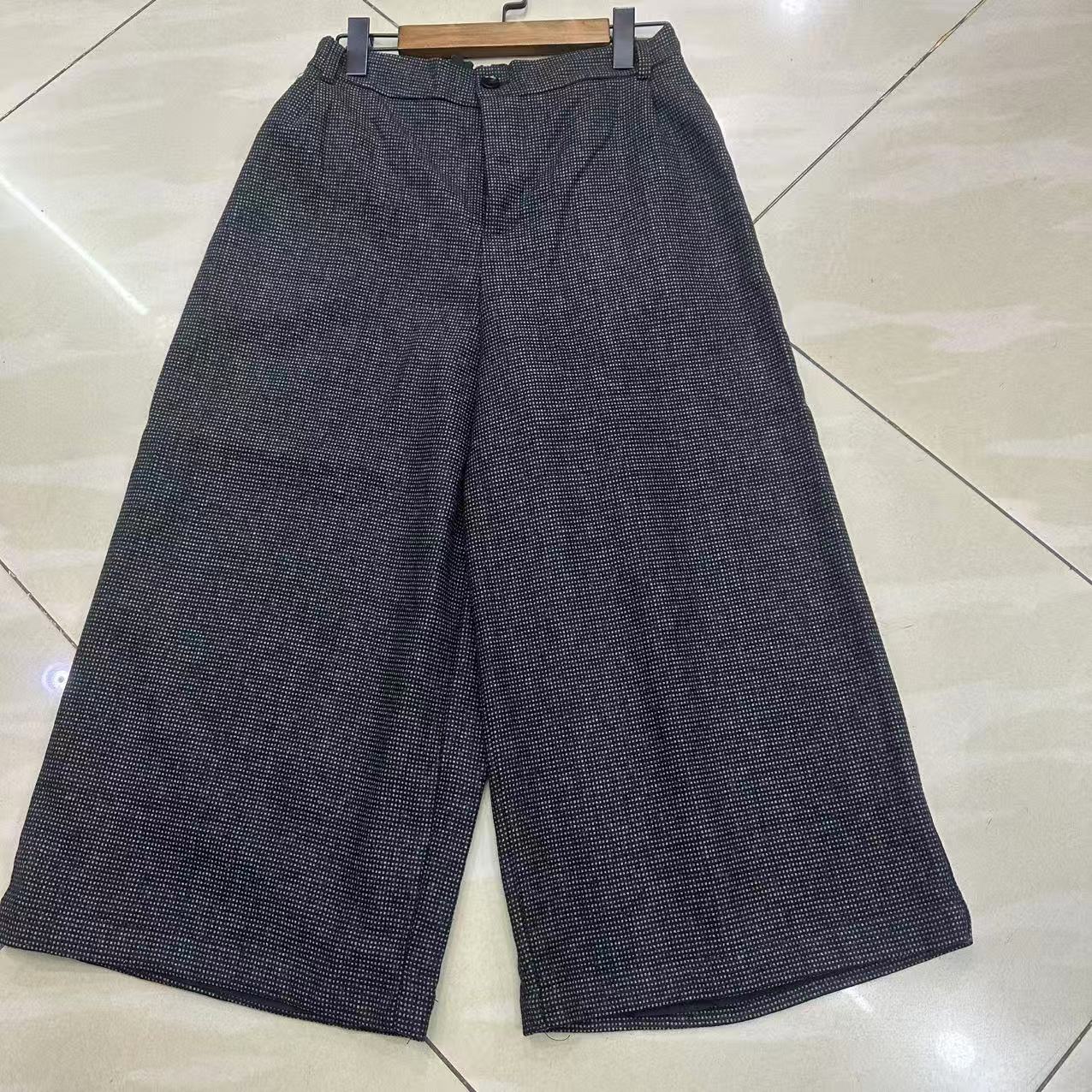 秋冬款小灰格子八分直筒裤……裤长85左右