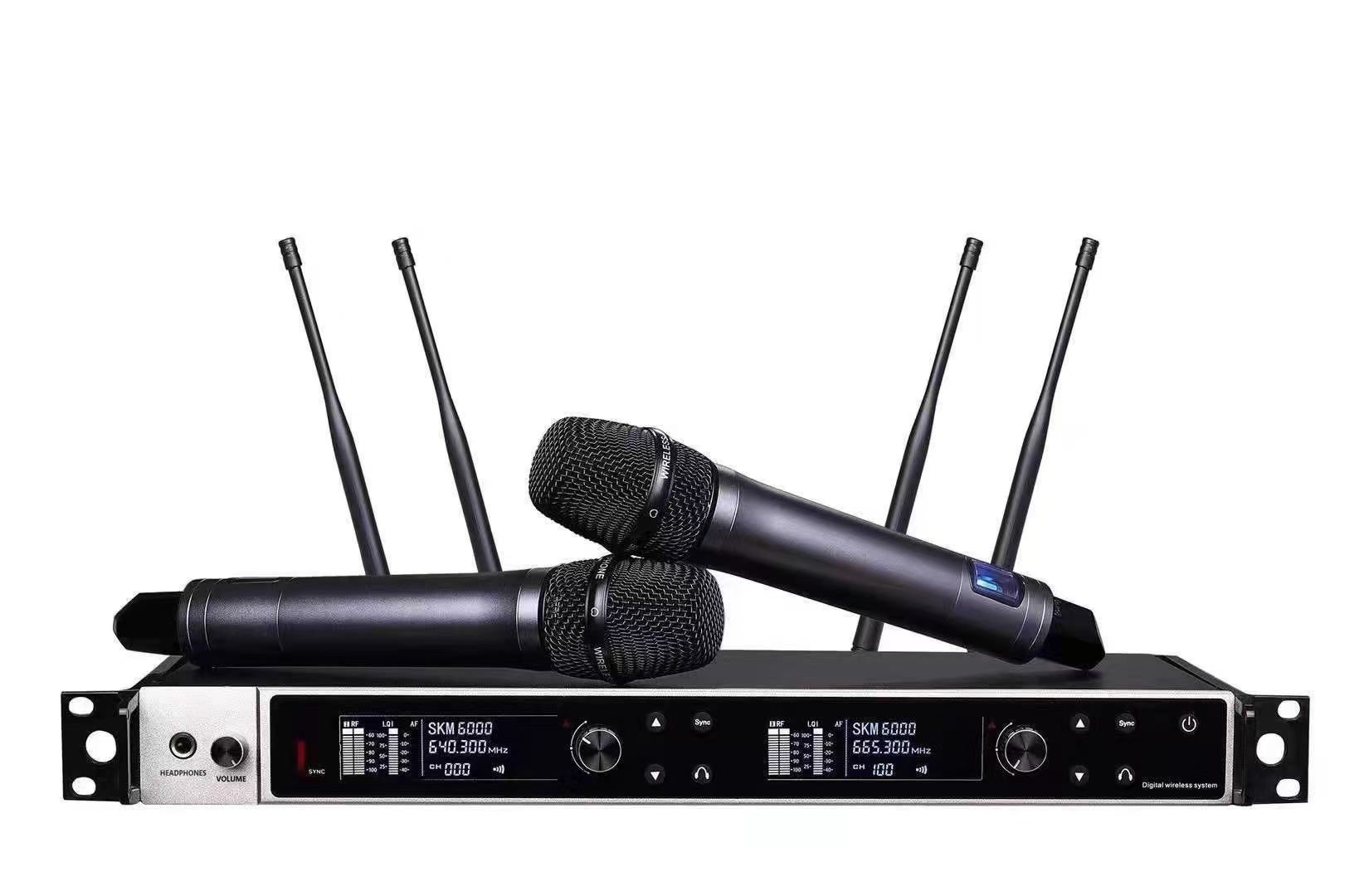 SKM6000 真分集无线话筒一套，不包邮