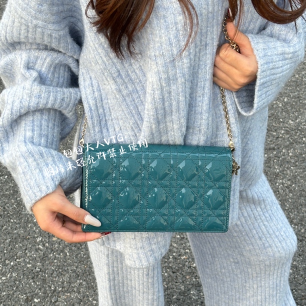 99新 DIOR/迪奥 湖水蓝三合一单肩包