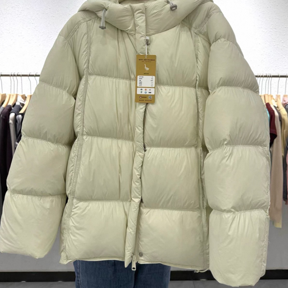 匈牙利进口90连帽羽羽2025冬季新款简约韩系加厚外套