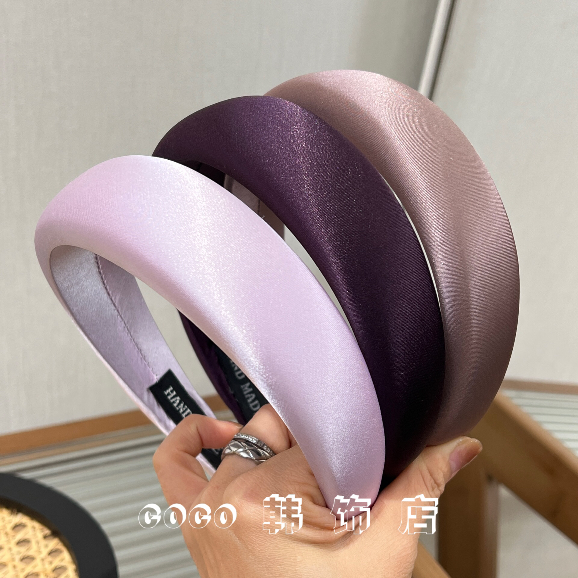 高级感缎面纯色发箍女2025年新款高颅顶头箍复古宽版发卡百搭头饰