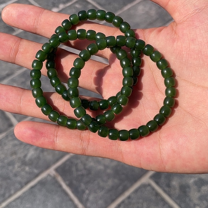 和田玉手镯未镶嵌豪华巨漏碧玉直切手串卡7多样性发货拍一发一