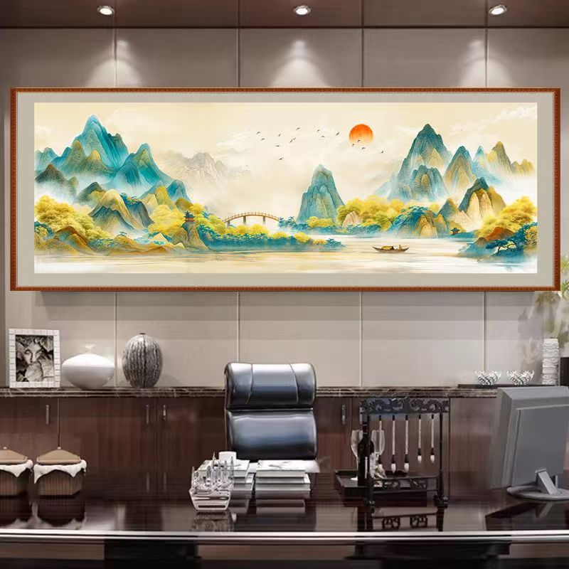 禧洋洋万里江山风景画客厅卧室十字绣42色满绣风景线绣手工新款