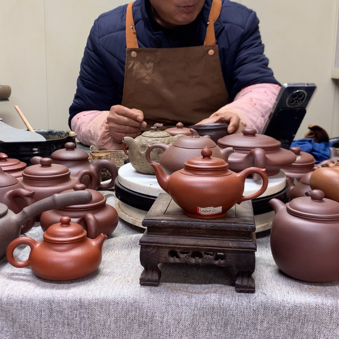茶壶朱泥笑樱120 C半手工制作