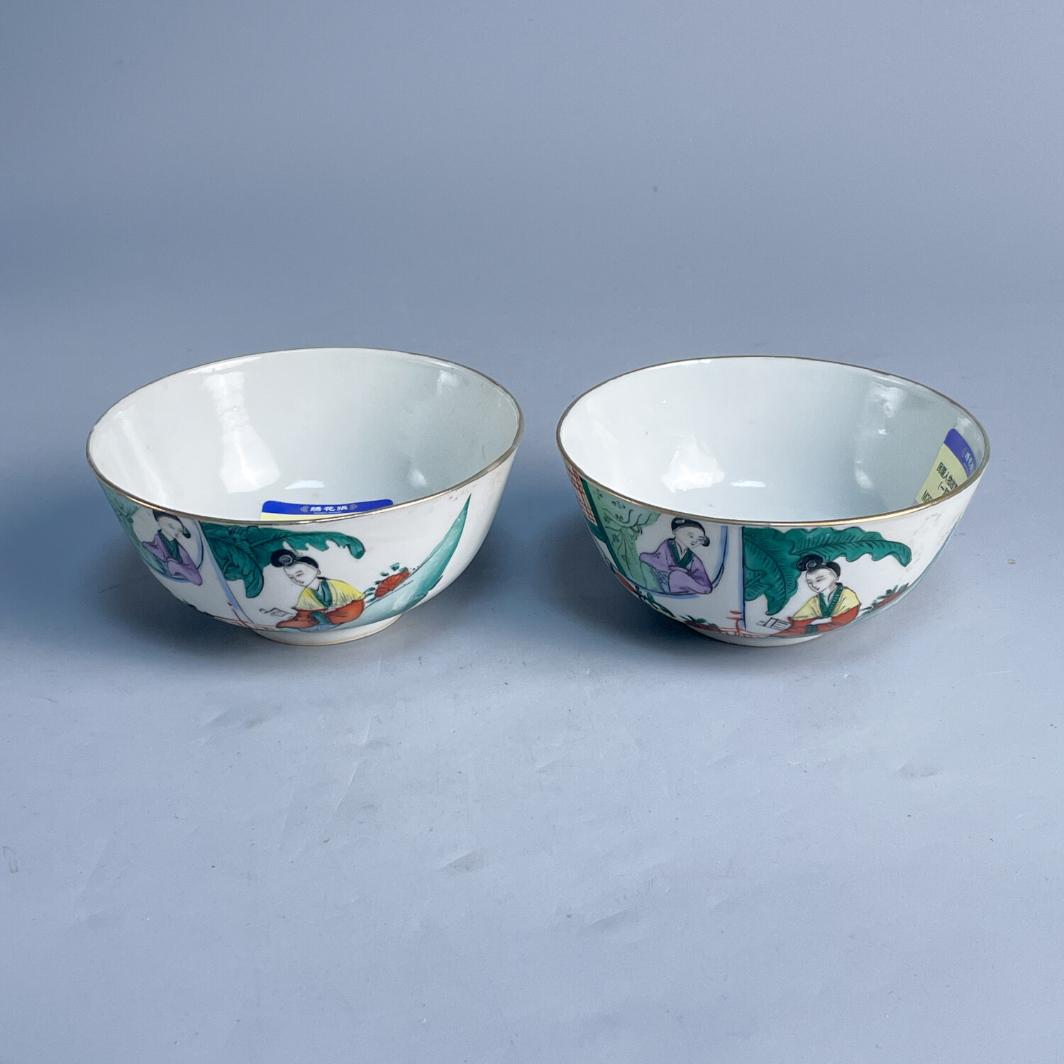 民国人物故事碗（一对）-M25HA00B918