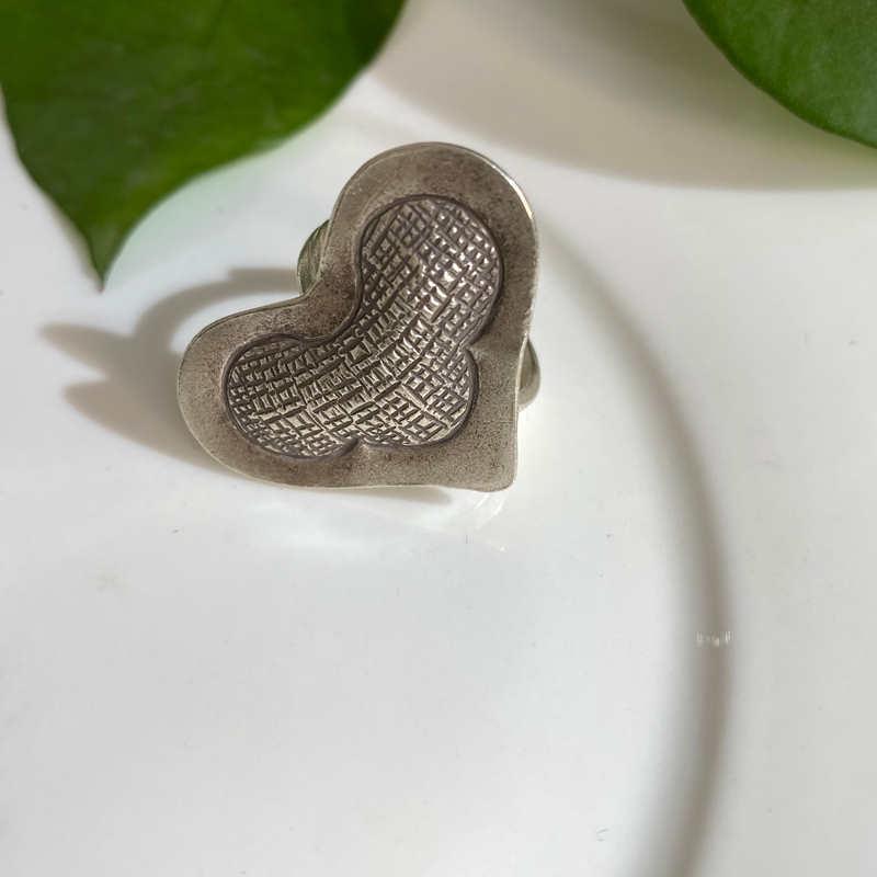 925银戒指 泰式清迈手工银s925纯银心心相印爱心编织戒指复古配饰