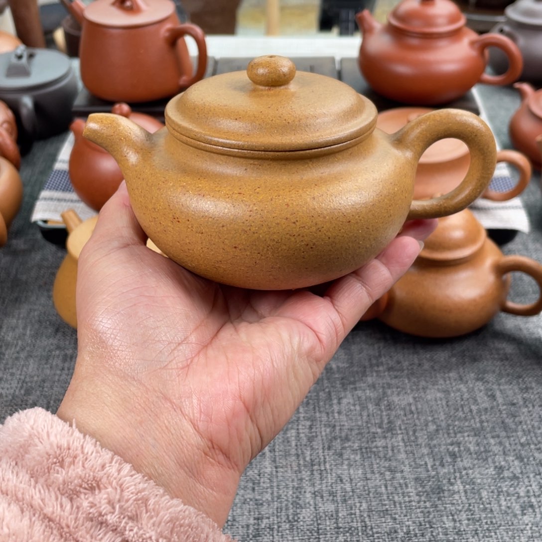 紫砂茶壶黄金段仿古全手30目340