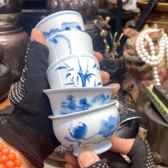 蜜安罐瓷香炉锡茶则