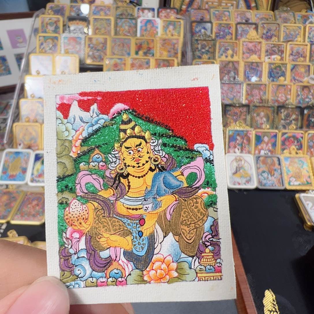 吊坠喜*黄财纯手绘唐卡