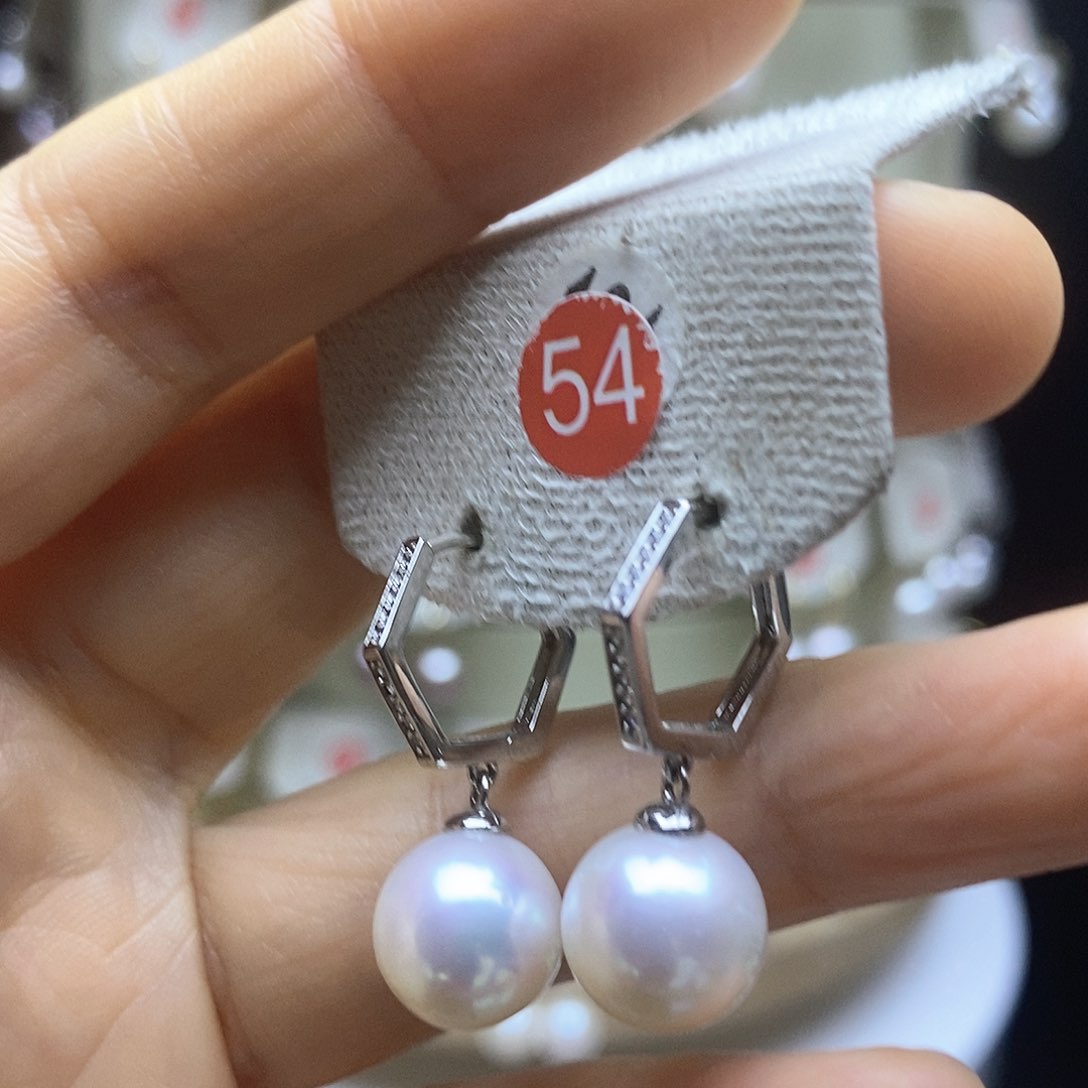 淡水珍珠耳饰银S925镶嵌