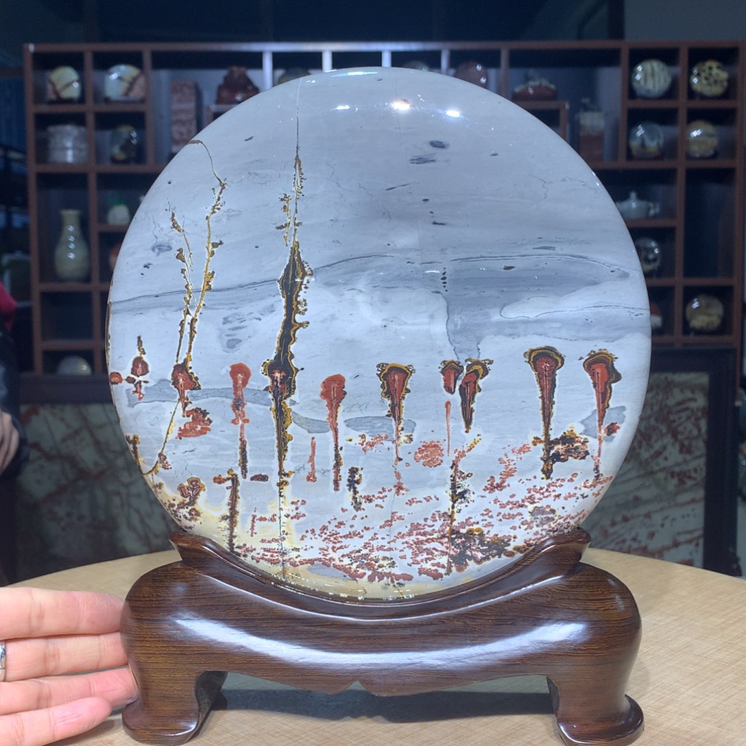 紫砂广西国画石，收藏观赏