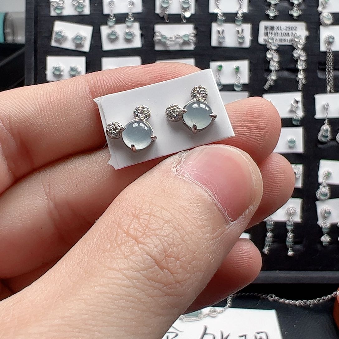 银S925镶嵌翡翠手链天然翡翠