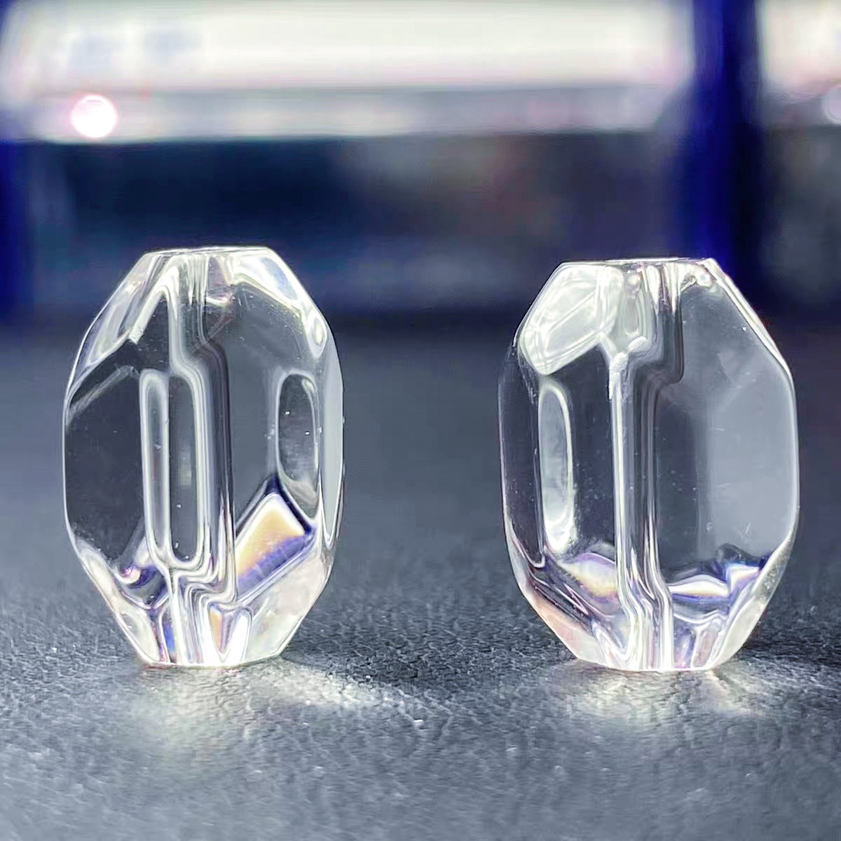 P286东海利姆利亚白水晶随行通孔配件16X21毫米左右多样性发一件