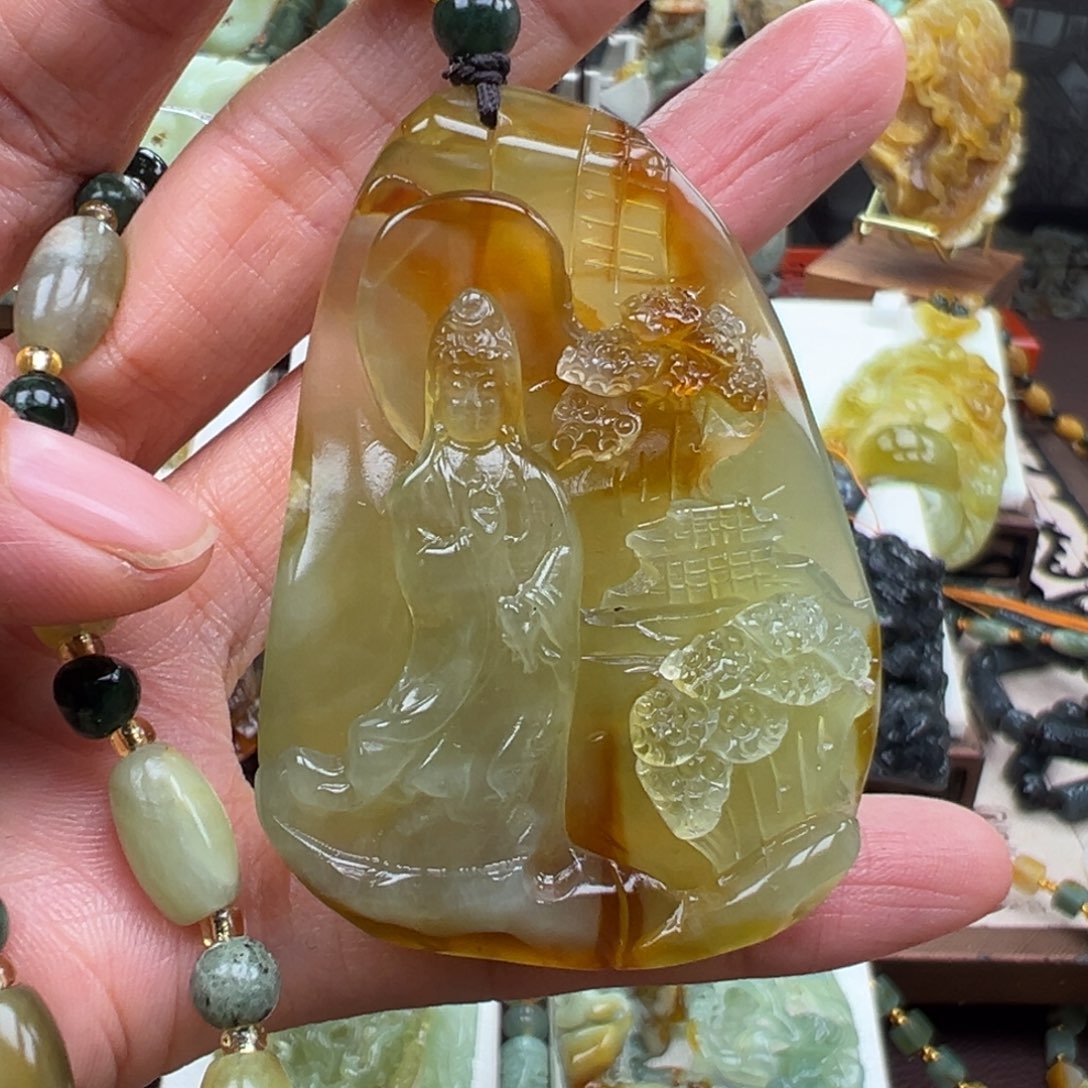 岫玉未镶嵌挂件挂件