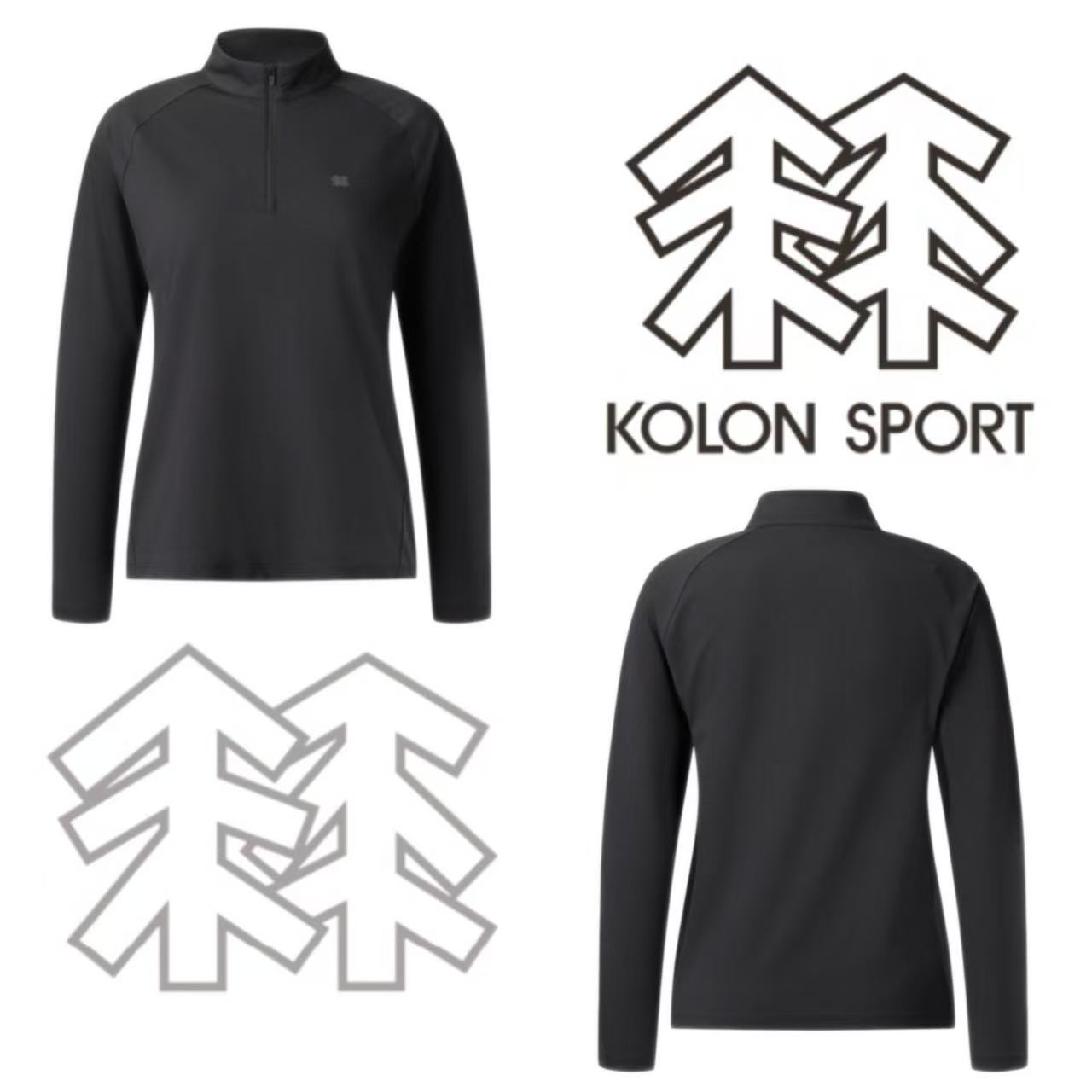 可隆/KOLON SPORT 女款立领半拉链T恤长袖内搭速干透气舒适户外