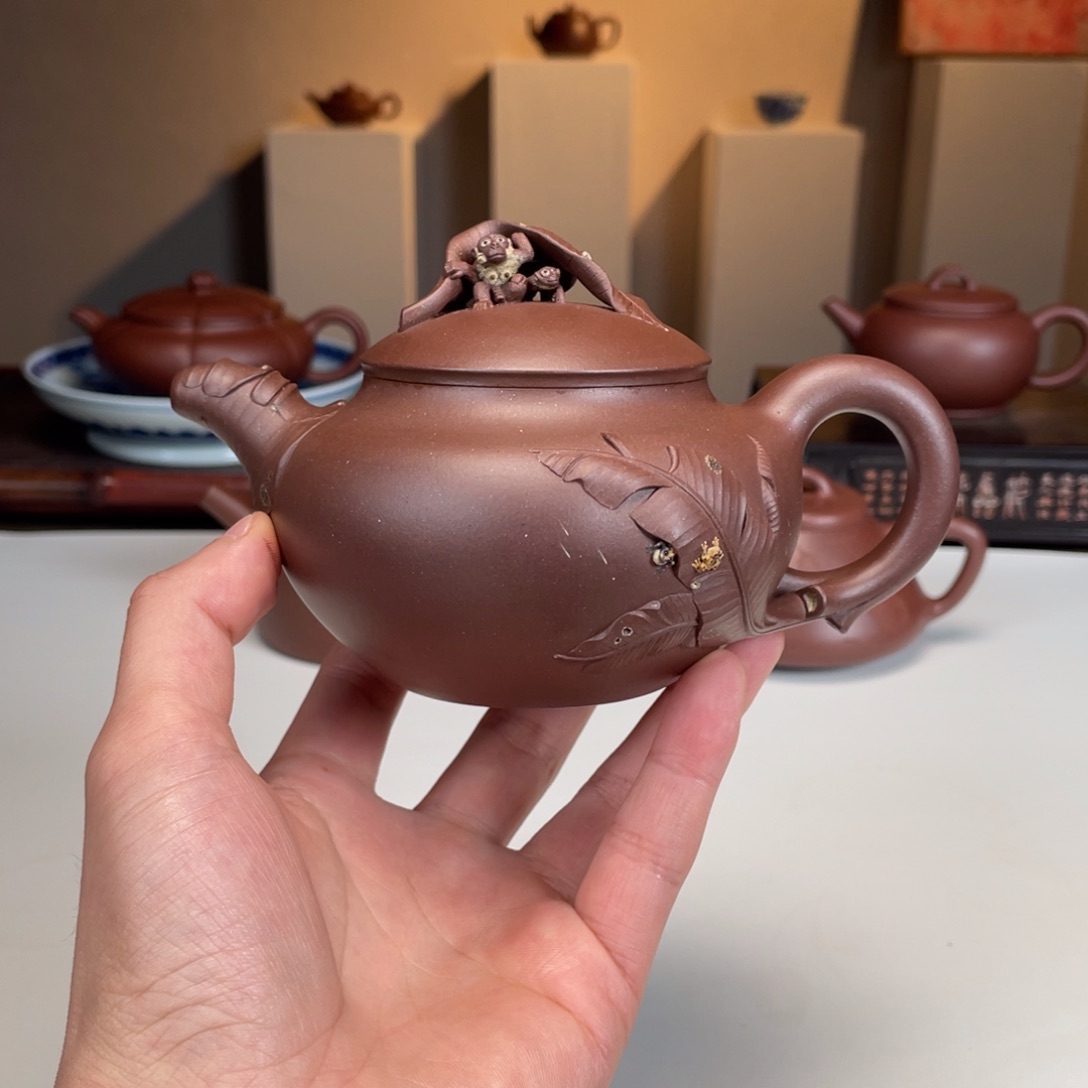 紫砂茶壶见**走张伟听雨 底槽清270