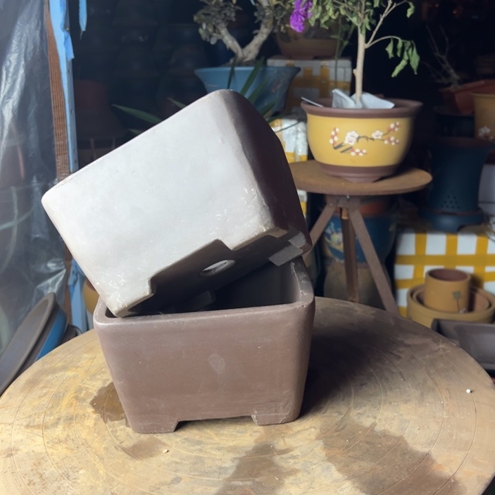 紫砂宜兴紫砂花盆四方17+17