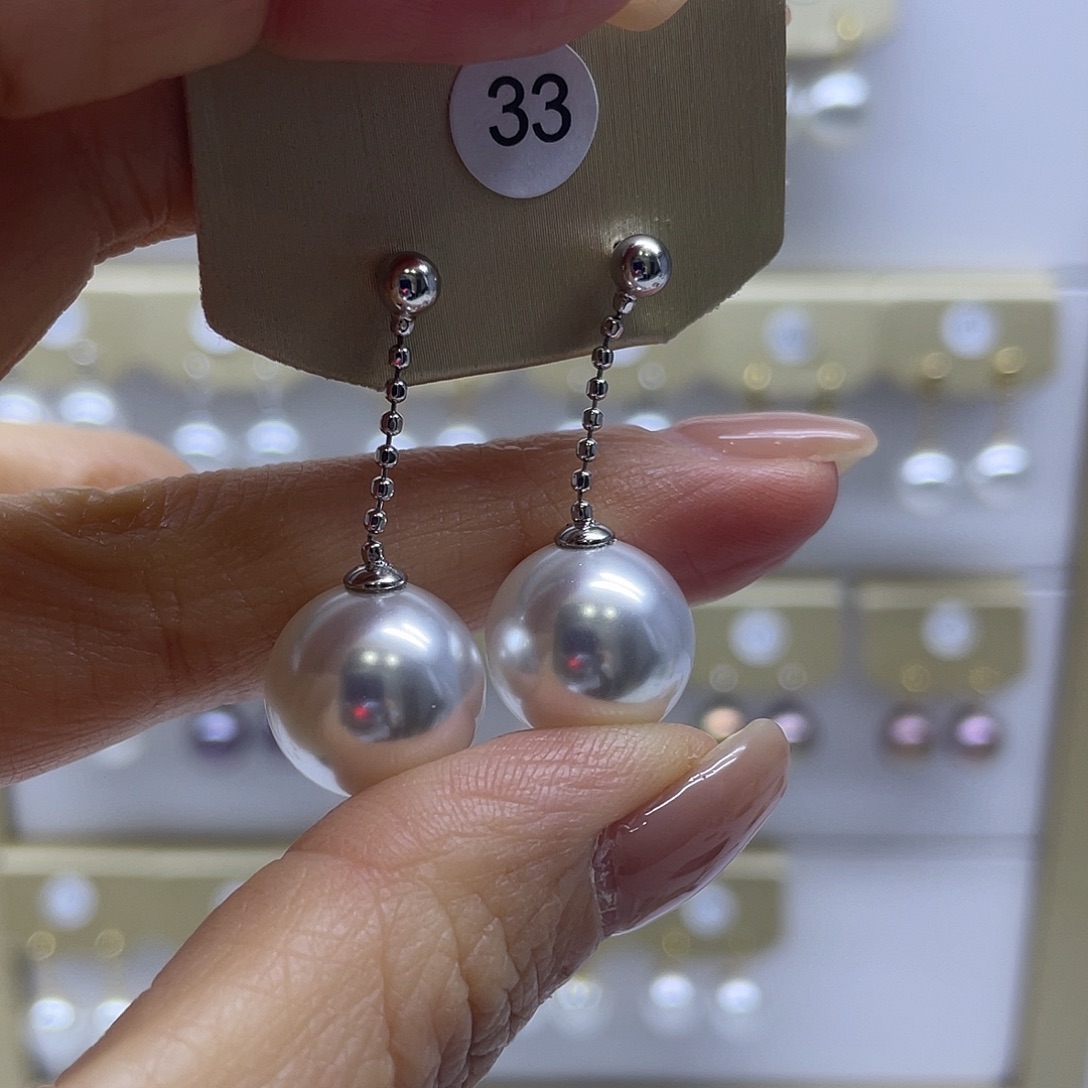 耳饰淡水珍珠银S925镶嵌