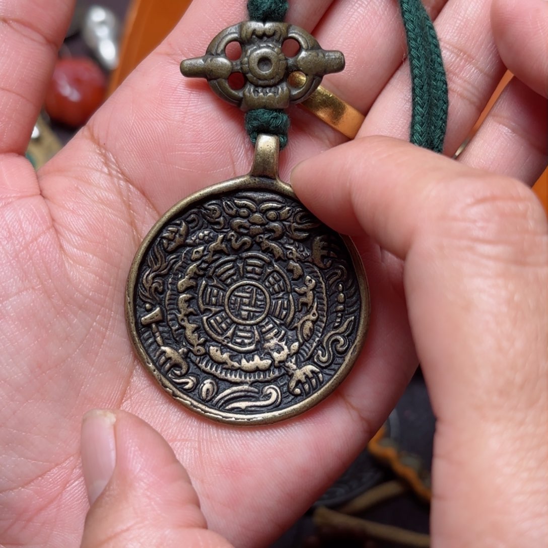 铜星月菩提吊坠项链项链