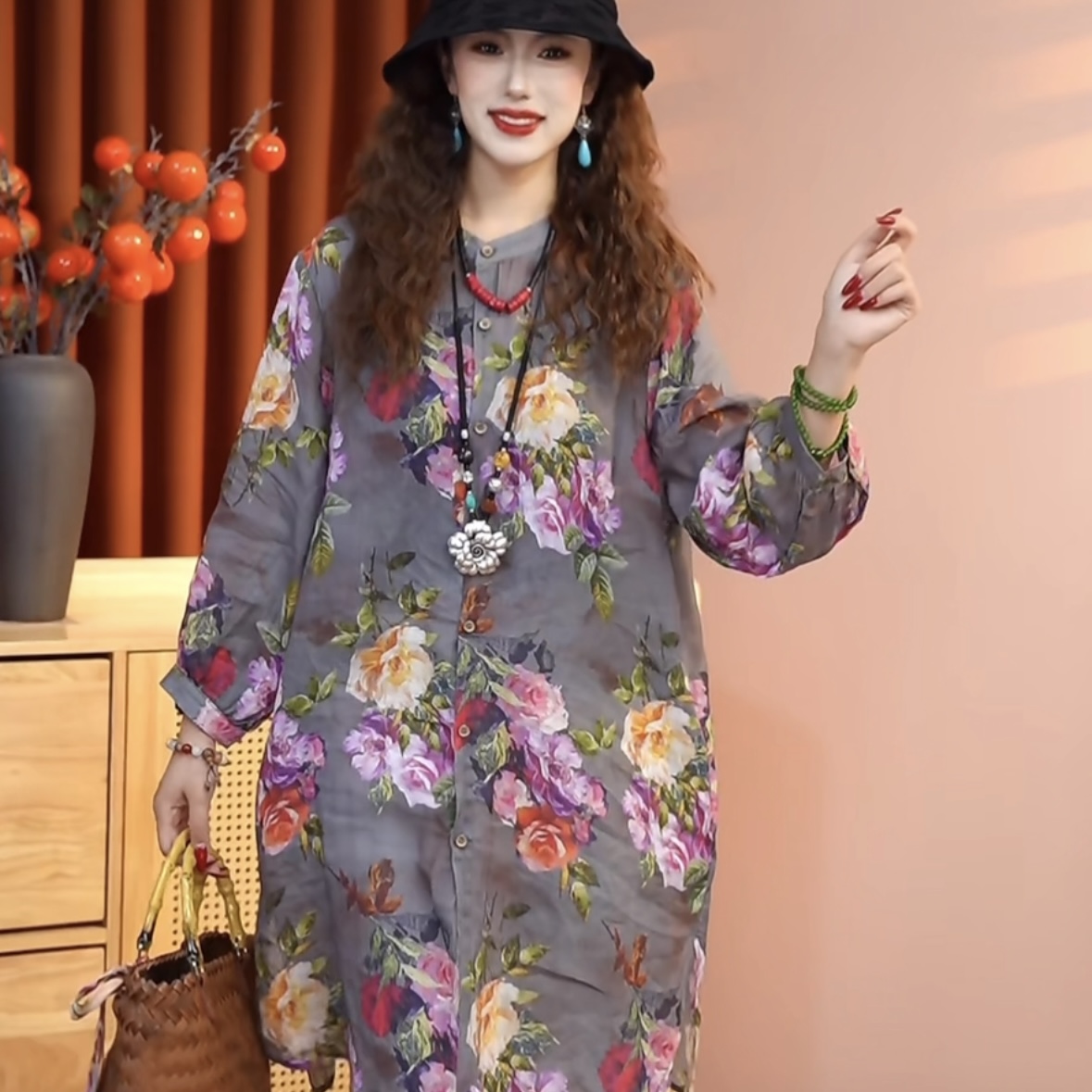 【“满分苎麻”】2025新款纯苎麻中长款女上衣70121