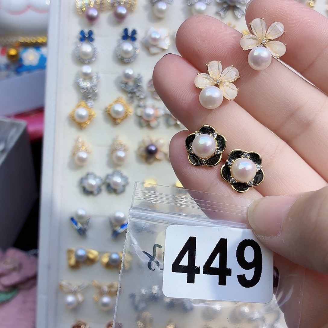 淡水珍珠耳饰合金